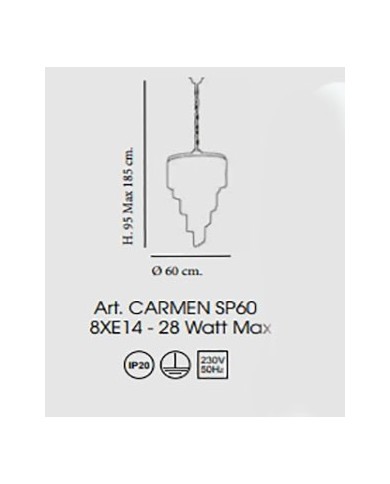 SOSPENSIONE STILE CONTEMPORANEO CARMEN DIAMETRO 60