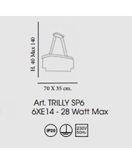 LAMPADARIO A SOSPENSIONE STILE CONTEMPORANEO TRILLY SP6