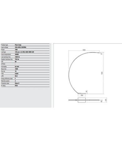 LAMPADA DA TERRA STILE MODERNO CARVER