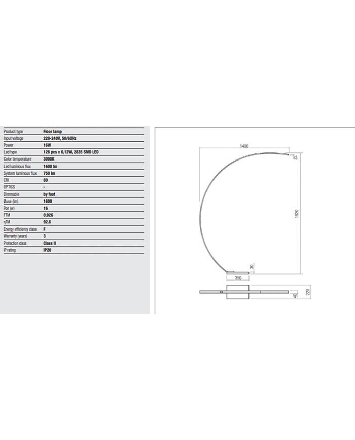 LAMPADA DA TERRA STILE MODERNO CARVER