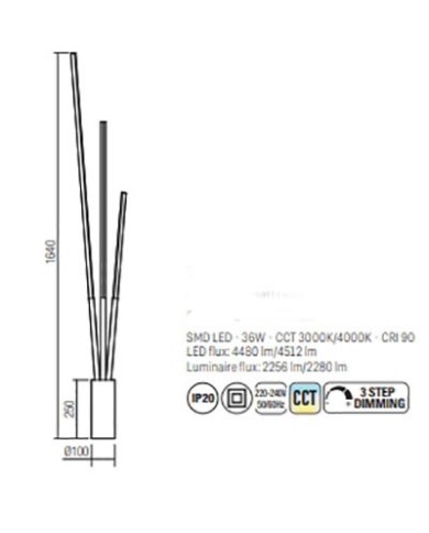 LAMPADA DA TERRA STILE MODERNO HERALD