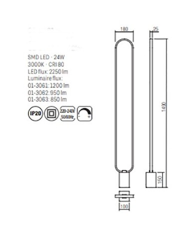 LAMPADA DA TERRA STILE MODERNO ADO