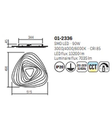 PLAFONIERA STILE MODERNO STRATOS TRINAGOLARE