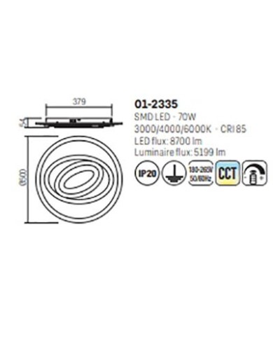 PLAFONIERA STILE MODERNO STRATOS TONDA
