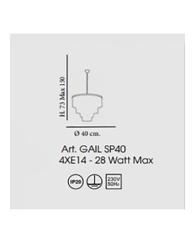 LAMPADARIO A SOSPENSIONE STILE CONTEMPORANEO GAIL DIAMETRO 40