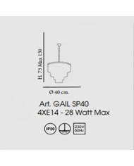 LAMPADARIO A SOSPENSIONE STILE CONTEMPORANEO GAIL DIAMETRO 40