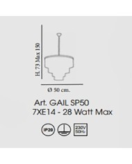LAMPADARIO A SOSPENSIONE STILE CONTEMPORANEO GAIL DIAMETRO 50